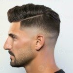 low fade machine haircut for handsome bearded man on white background hair cut with a smooth transition ai generative photo
